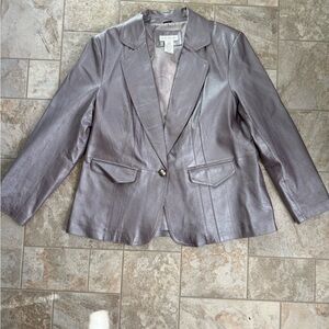 Vintage Worthington Genuine Leather Lilac/Lavender blazer jacket